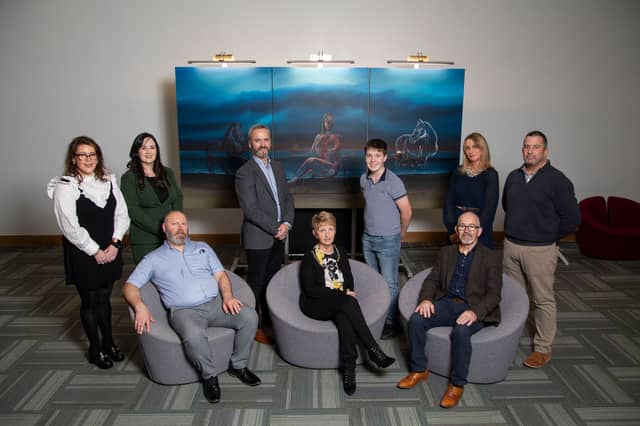 l-r Sarah Nally, Caoimhe O’Neill-Forde, David Brennan, son Darragh Phelan, Mary Fitzpatrick, John Wall/front l-r husband Jim Phelan, mother Gaby Kelly&father John Kelly|PICTURE: Alan Place