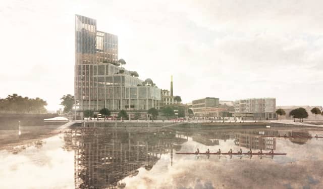 A CGI render of the proposed Cleeves Riverside Quarter upon completion