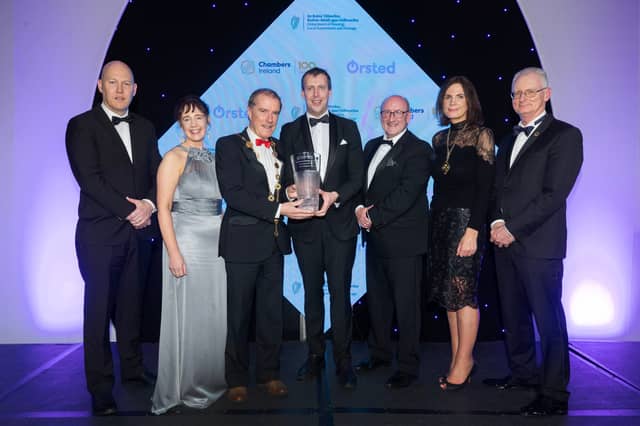 Mayor of the city and county of Limerick, Cllr Gerald Mitchell, accepting the award | PICTURES: Chambers Ireland