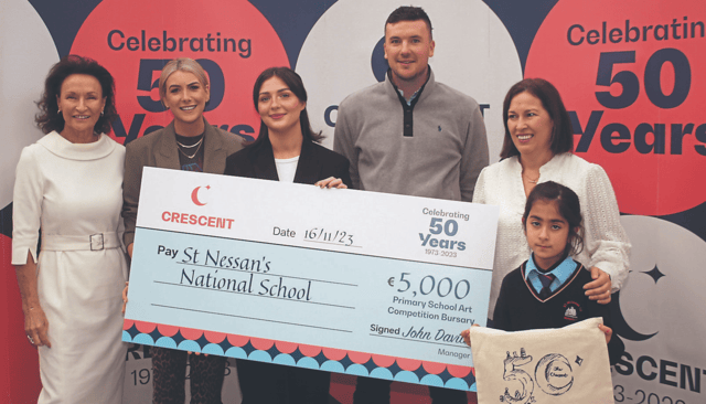 I am pictured here with Declan Hannon, Louise Cantillon and Crescent Shopping Centre marketing manager, Eimear Dwan presenting the cheque