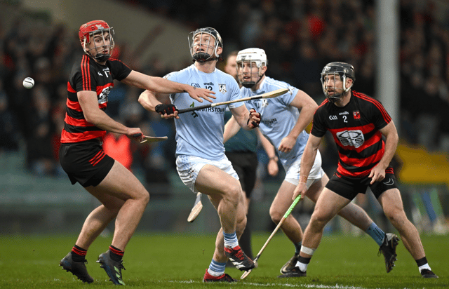 Na Piarsaigh's Kevin Downes chases the ball during their Munster Club SHC clash with Ballygunner at the TUS Gaelic Grounds. PICTURE: Sportsfile