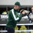 Paddy 'The Real Deal' Donovan with his trainer Andy Lee. Donovan fights for the WBA Intercontinental Welterweight title on Saturday. PICTURE: Sportsfile
