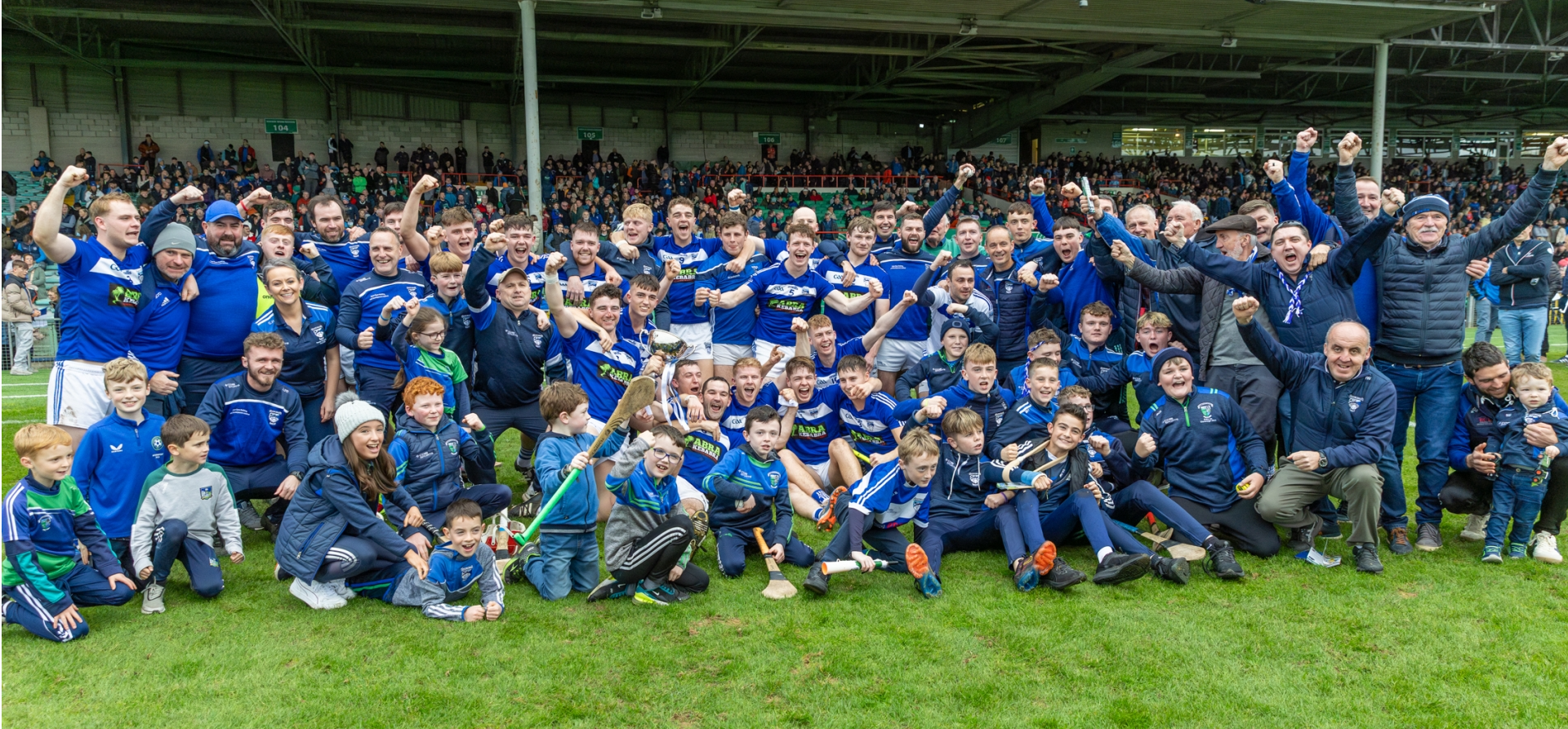 Dromin-Athlacca players and supporters celebrate their Lyons of Limerick premier intermediate hurling final win over Blackrock at TUS Gaelic Grounds on Saturday | PICTURE: Kieran Ryan-Benson