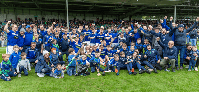 Dromin-Athlacca players and supporters celebrate their Lyons of Limerick premier intermediate hurling final win over Blackrock at TUS Gaelic Grounds on Saturday | PICTURE: Kieran Ryan-Benson