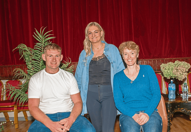 Caroline Stokes of Reset Your Mindset, with speakers Rob O'Donnell and health psychologist Marguerite Tonery at the event in Pallasgreen Community Centre PICTURE: Mike O'Riordan