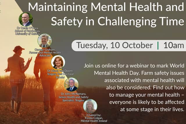 The Webinar will be chaired by Ms Finola Colgan, Development Officer, Mental Health Ireland. Speaking in advance of the webinar, Ms Colgan stated: “Virtually everyone faces a mental health challenge at some point in their lives, so it is vital that we have the resources to deal with such a challenge”.
