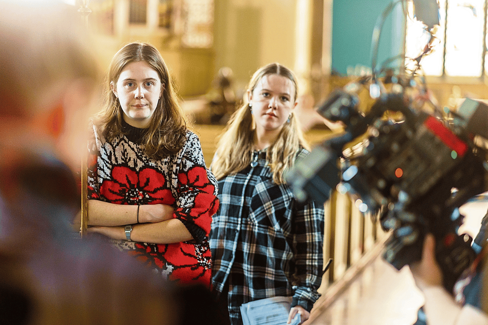 Niamh Collins and Izzy Dalton, director and 1st assistant director on Mob the Trench