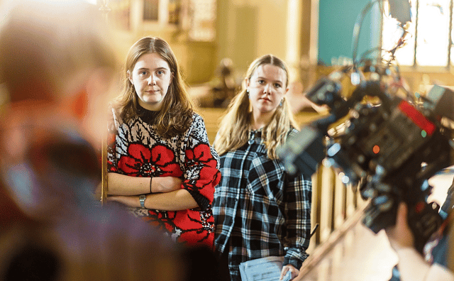 Niamh Collins and Izzy Dalton, director and 1st assistant director on Mob the Trench