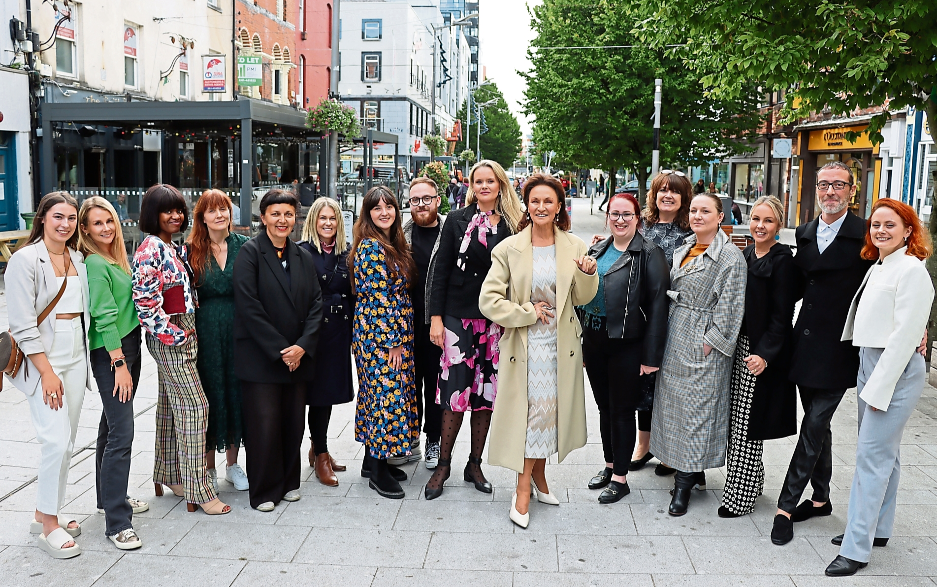 Pictured with some of the wonderful people who made the fashion on the streets show possible, including my gorgeous daughter-in-law, Asta, beside me in pink and black | PICTURE: Adrian Butler