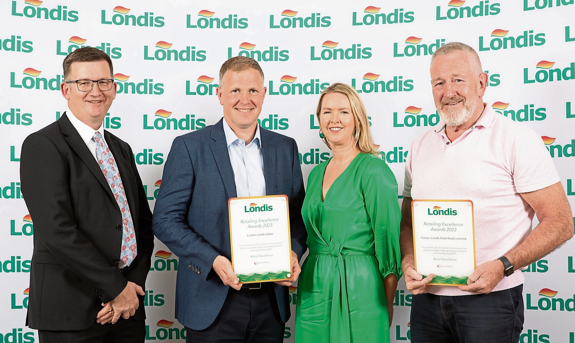 RDM Ger Greaney, David Curtin and Karen Curtin, Curtin's Londis, Adare; and Gerry Casey, Londis, Dock Road