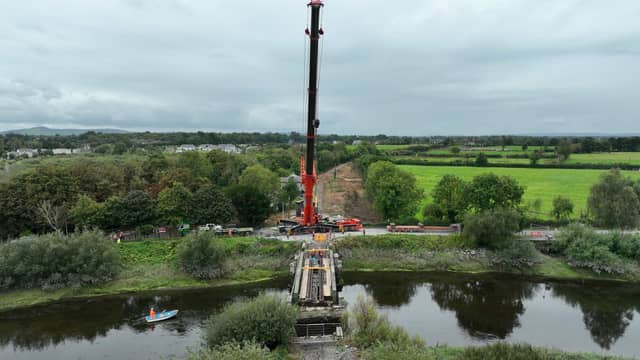 The River Maigue bridge in Adare has been lifted out for restoration and repair