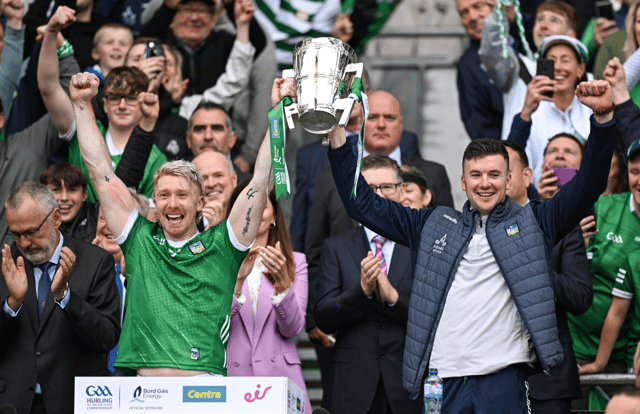 Cian Lynch, captain for the day in June's All-Ireland final win over Kilkenny, with Declan Hannon | PICTURE: BRENDAN MORAN/SPORTSFILE