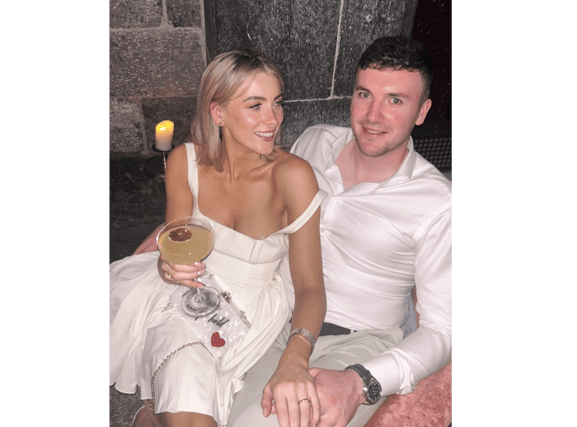 Declan Hannon and Louise Cantillon pictured on Thursday night, the eve of their wedding