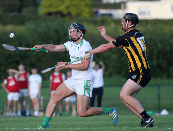 Ballybrown's Aidan O'Connor in action against Garryspillane's Eoin O'Mahony during their Limerick SHC fixture in Fedamore. PICTURE: Brendan Gleeson