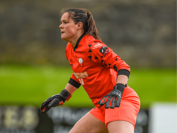 Goalkeeper Anne-Marie Ulliac in action for Treaty United