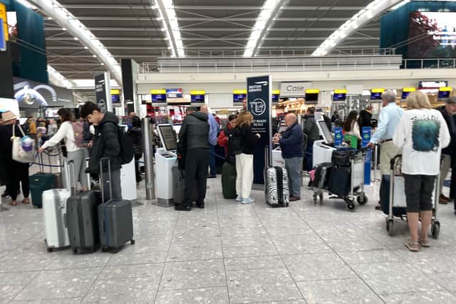Analysis of flight data websites by the PA news agency shows at least 281 flights – including departures and arrivals – were cancelled on Tuesday at the UK’s six busiest airports.