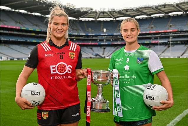 Meghan Doherty of Down and Róisin Ambrose of Limerick at Croke Park | PICTURE: Sportsfile