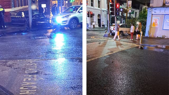 The scene of the collision that occurred on Upper William Street