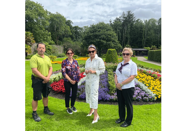 Celia Holman Lee pictured with Vandeleur staff Karoly Torok, Colette Costello and Phil Crowley