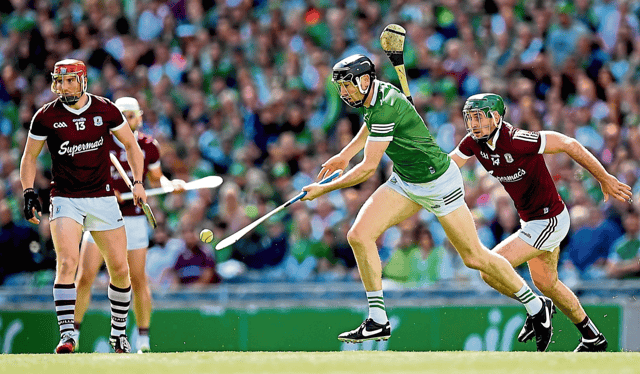 Limerick's Diarmaid Byrnes gets away from Brian Concannon, of Galway, during their All-Ireland senior hurling semi-final clash at Croke Park 12 months ago | PICTURE: Sportsfile