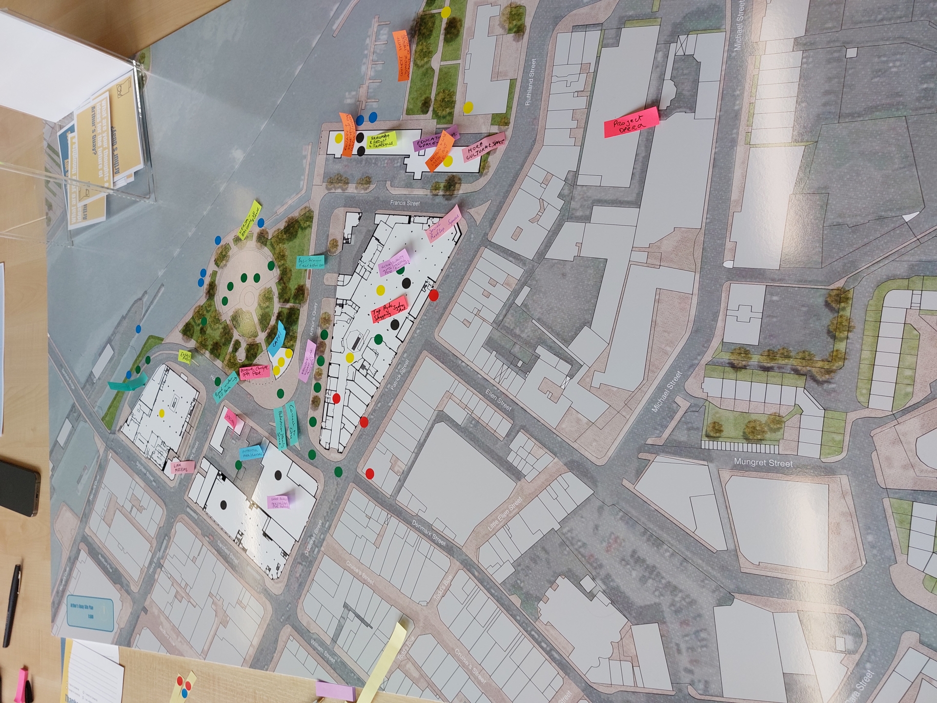 The public were asked to share their views of how they'd like the Arthur's Quay area to appear in future