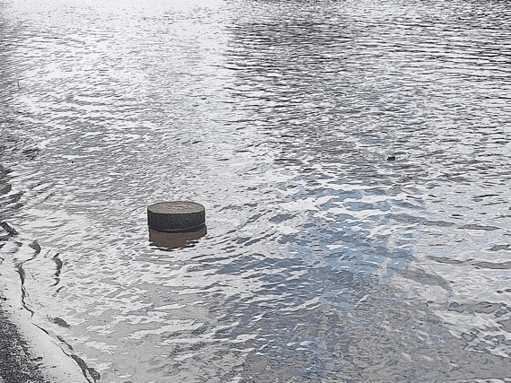 The metal bench near what is commonly known as UL or Kilmurry Beach sticks slightly out of the water and poses a threat to wildlife, people and pets who use the popular swimming location as it is bare