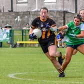Limerick's Deborah Murphy looks to win possession back from Kilkenny's  Kym Ryan | PICTURE:  Billy Culleton