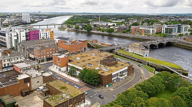 An overhead view of the University of Limerick's city centre campus