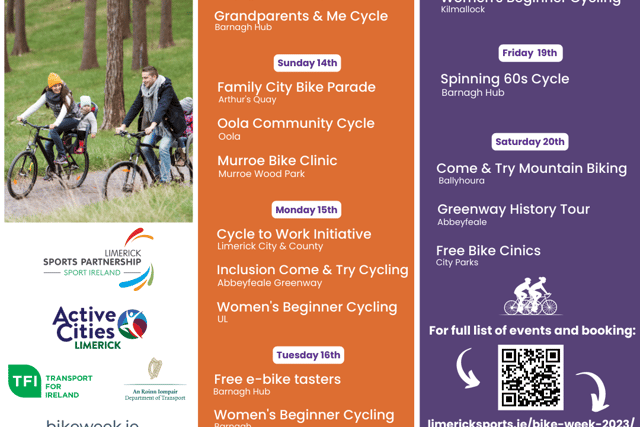 As part of Bike Week, Limerick Sports Partnership, in collaboration with Limerick City and County Council and a wide range of community groups, organise a week of cycling events across the county.