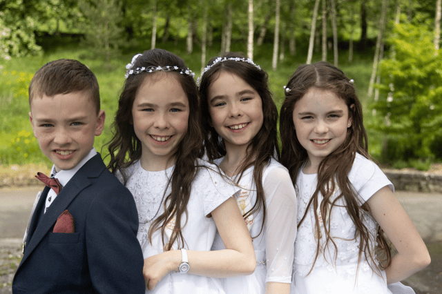 Holy Communion couture: Lucas, Mollie, Amelia, Lily Slattery, Caherconlish I PICTURE: Sinead Kiely