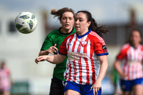Yasmine Saidi, of Treaty United, in action during the SSE Airtricity Women's Premier Division match with Peamount United at The Markets Field on Saturday | PICTURE: Sportsfile