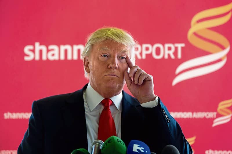 Donald Trump pictured at Shannon during his 2014 visit | PICTURE: Sean Curtin