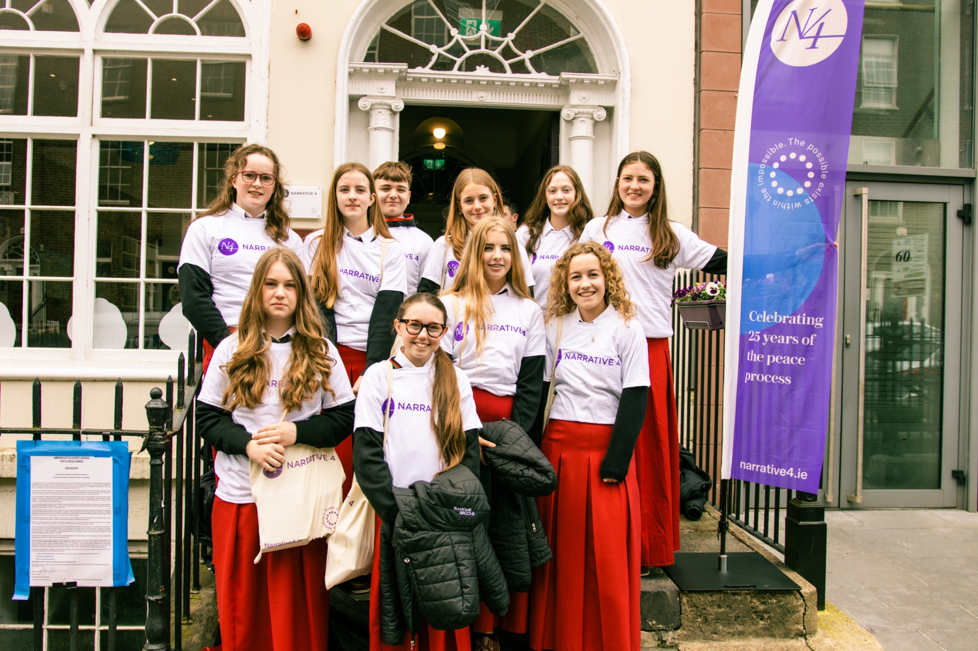 Gaelcholáiste Luimnigh students Students from Gaelcholáiste Luimnigh participating in The Possible project in Limerick City Centre
