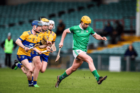 Limerick's Hugh Flanagan in action against Clare at the TUS Gaelic Grounds in their last game of the Munster MHC. PICTURE: Keith Wiseman