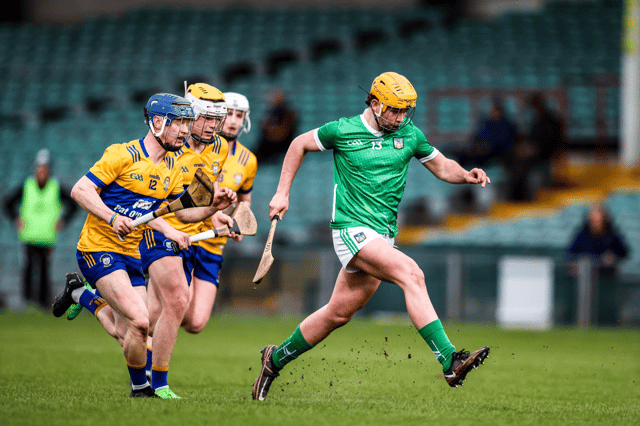 Limerick's Hugh Flanagan in action against Clare at the TUS Gaelic Grounds in their last game of the Munster MHC. PICTURE: Keith Wiseman