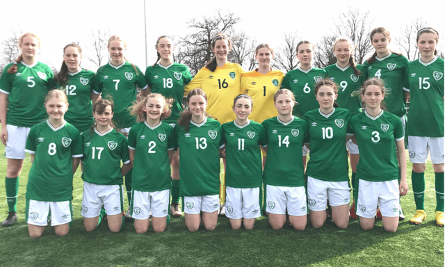 The Republic of Ireland squad which is competing at the Bob Docherty Cup Under 15 Girls’ International Tournament