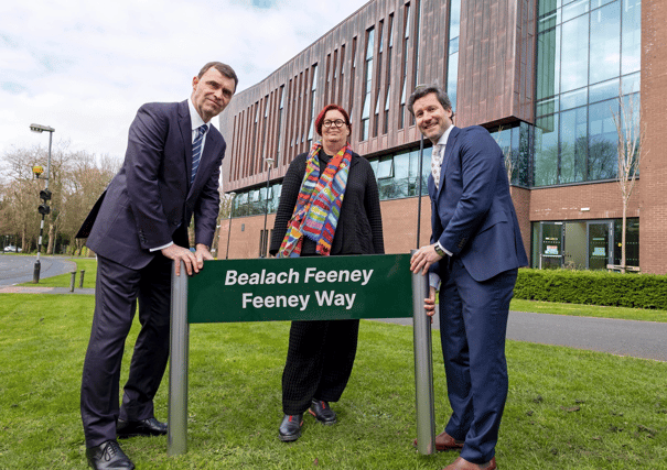 UL Foundation Chair Harry Fehily, UL President Professor Kerstin Mey and Patrick Feeney | PICTURE: Arthur Ellis