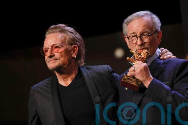 Members of the Irish rock band attended the International Berlinale festival for the premiere of documentary Kiss The Future, in which Bono, The Edge and Adam Clayton all star.