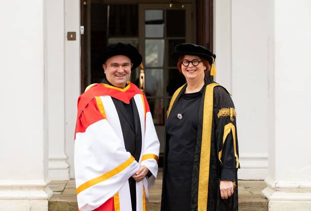 Professor Jörg Widmann with UL President Professor Kerstin Mey. | PICTURE: Alan Place