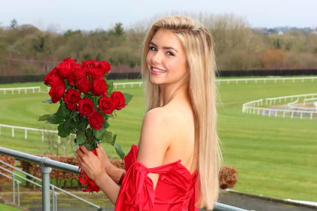 Dr Ivanna McMahon, who was crowned Miss Ireland last August, visited the Limerick Racecourse where she exclusively posed for the Limerick Leader/Limerick Live in a red gown with red roses, to mark Valentine's Day and the run up to the Mid-West Bridal Exhibition.