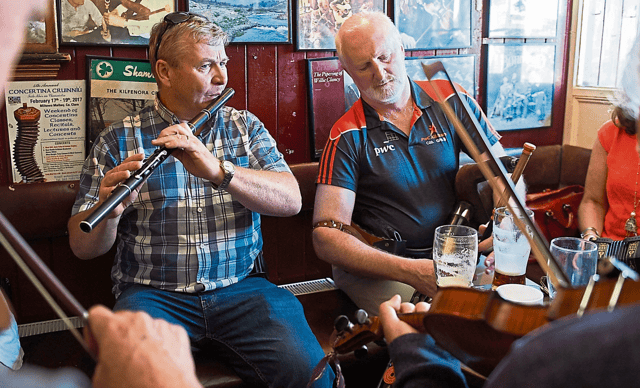 Eamonn Cotter and Mac Dara Mac Donncha playing in a pub session during the 2018 Willie Clancy Summer School | Picture John Kelly