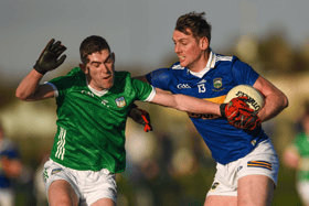Limerick's Paul Maher closes down Conor Sweeney, of Tipperary, during the McGrath Cup Group B match at Fethard on Saturday