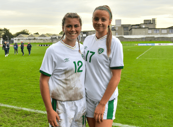 Republic of Ireland U19 players Jenna Slattery, left, and Nicole McNamara have signed for the Galway United FC women's team for 2023