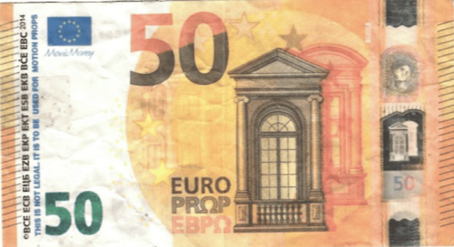 A fake €50 note which was seized by gardai