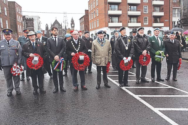 A number of wreaths were laid at Pery Square in the city