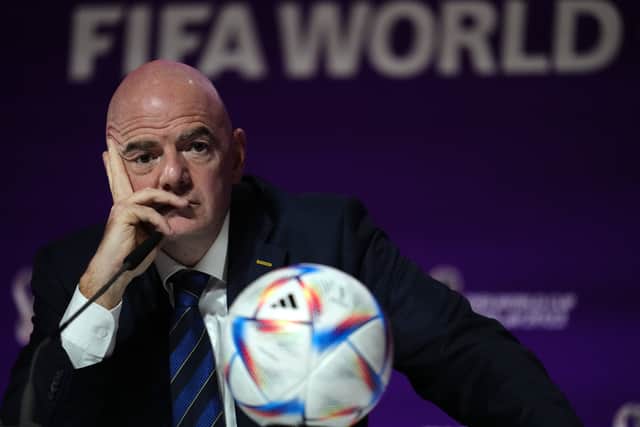 Infantino declared “today I feel gay” and “I feel (like) a migrant worker” early on in his speech, referencing the discrimination his family faced as Italian migrants in Switzerland and how he was bullied owing to his red hair and freckles.