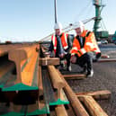 Jim Meade, Chief Executive of Iarnród Éireann at Foynes Port with Pat Keating, Chief Executive of Shannon Foynes Port Company | PICTURE: Liam Burke