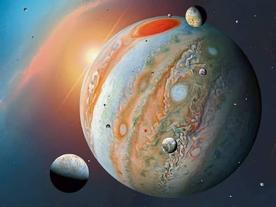 A representation of Jupiter’s four largest moons Europa, Lo, Ganymede and Callisto Picture: Pixabay