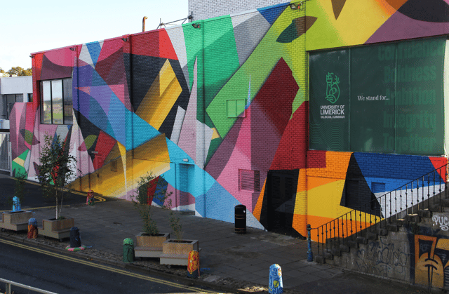The newly completed mural at the back of UL's city campus building I PICTURE: Brendan Gleeson