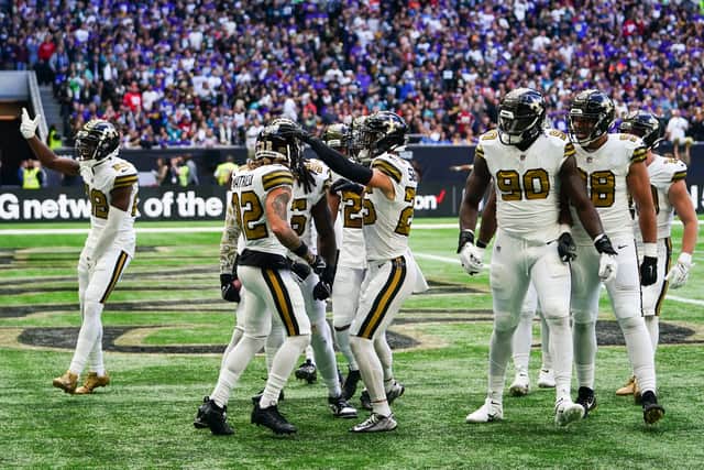Saints then hit back. Wide receiver Marquez Callaway made a brilliant catch near the left sideline to gain 33 yards on second down and the hosts, finally threatening, ended the drive with a one-yard rush from Latavius Murray for their second touchdown.